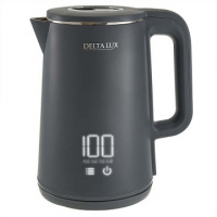 Чайник DELTA LUX DE-1023, ДВОЙНОЙ КОРПУС, LCD дисплей, 5 режимов, 1,8 л, 2000 Вт, серый (12)