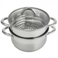 WEBBER BE-0210 Кастрюля-пароварка нерж.сталь d=20*cm, 5 литров, 2 уровня(4)