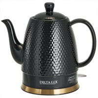 Чайник DELTA LUX DE-1021 корпус из фарфора: 1500 Вт, 1,5л  черный (6)
